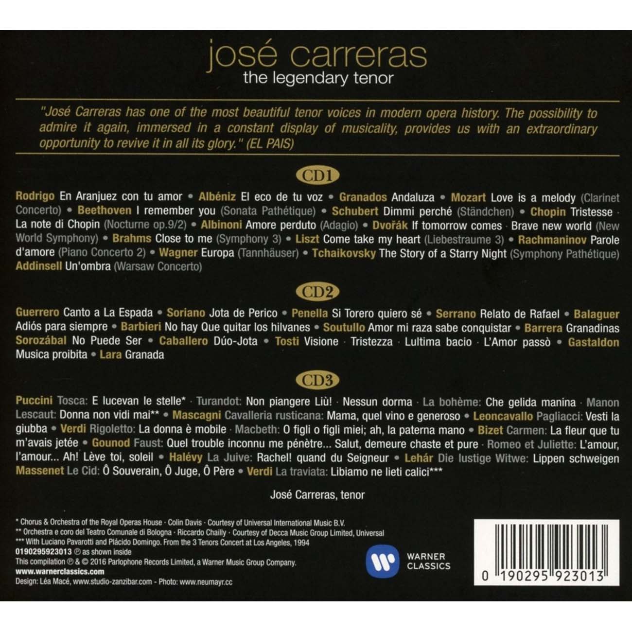 Met Opera Shop | The Legendary Tenor (3-CD) – José Carreras